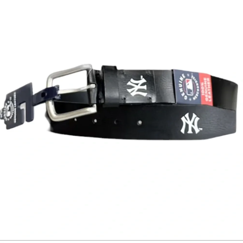 New York Yankees Leather Black Belt Men’s Waist 30-32 MLB Genuine Merchandise